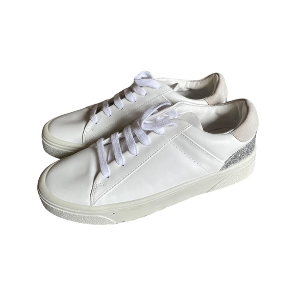 Zara white lace up sneakers with silver sparkle detail 39 - Picture 5 of 7